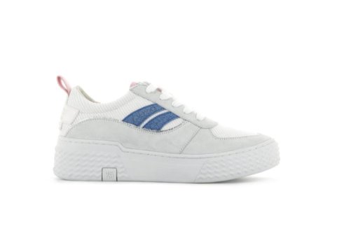Palladium Ego 01 Soap Sneakers Damen Weiß Rosa Blau | 2BFXaDfE