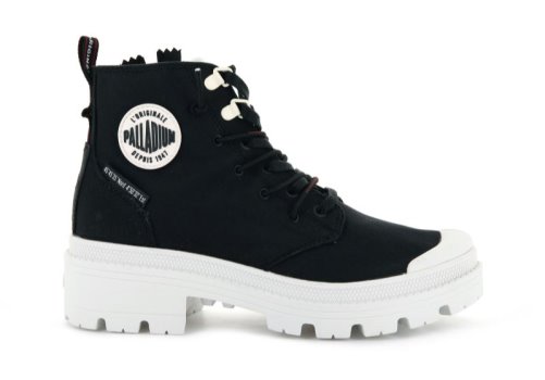 Palladium Pallabase Metro Plateau Stiefel Damen Schwarz Weiß | Pluy4neO