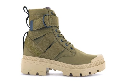 Palladium Pallabase Tact S Tx Plateau Stiefel Damen Olivgrün | G5xOkqnl
