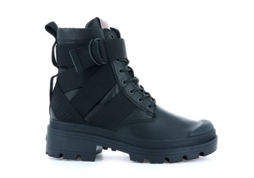 Palladium Pallabase Tact Str L Plateau Stiefel Damen Schwarz Schwarz | JO1k9eMl