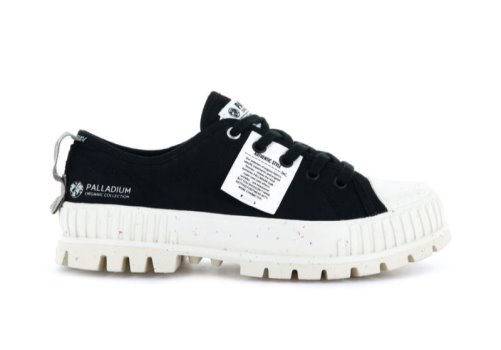 Palladium Pallashock Lo Organic Plateauschuhe Damen Schwarz | MUvsH3uW