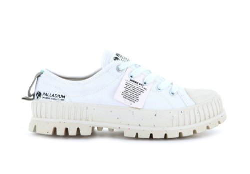 Palladium Pallashock Lo Organic Plateauschuhe Damen Weiß | ddG7iDJS
