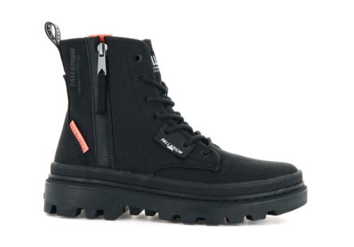 Palladium Pallatrooper Zip Canvas Plateau Stiefel Damen Schwarz | 2FbRuCC0