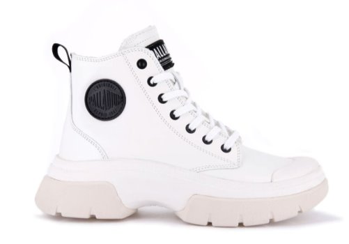 Palladium Pallawave Leder Lederstiefel Damen Weiß | gsMBemuA