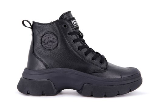 Palladium Pallawave Leder Lederstiefel Damen Schwarz | zMWedmQK