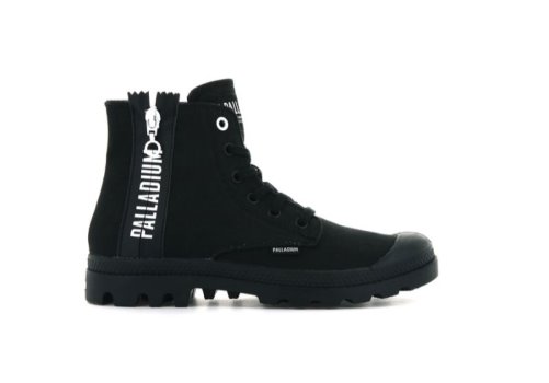 Palladium Pampa 2 Back Zip Canvas Stiefel Damen Schwarz Schwarz | 76JxWTCj