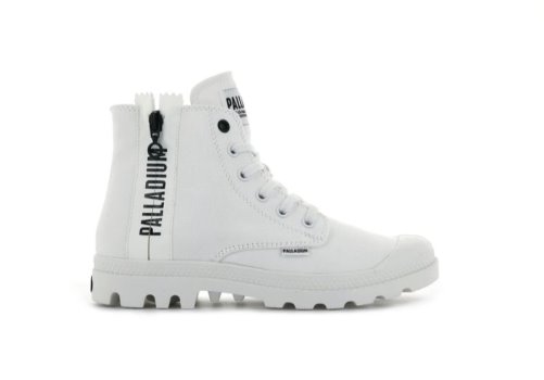 Palladium Pampa 2 Back Zip Canvas Stiefel Damen Weiß | GS0DRY8T