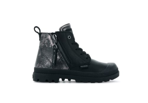 Palladium Pampa Hi Zip Rock Stiefel Kinder Schwarz | xFSVTKw1