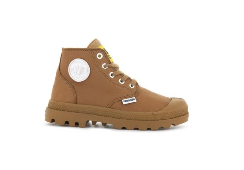 Palladium Pampa Mid Lth Zip Stiefel Kinder Braun | ncJKhvaV