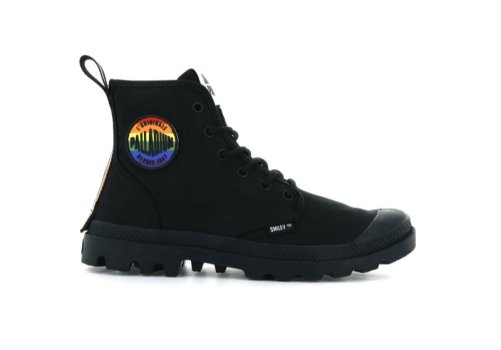 Palladium Pampa Smiley Pride Stiefel Damen Schwarz Schwarz | gMHpXSU6